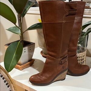Timberland Brown Leather Wedge Boots